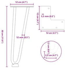 Vidaxl Nohy stola vlásenky 4 ks antracitový 30 cm pevná oceľ