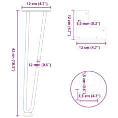 Vidaxl Vlásenka Nohy na konferenčný stolík 4 ks Prírodná oceľ 42 cm