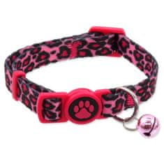 ACTIVE CAT Obojok nylon XS leopard ružový 1x19-31cm