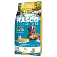 RASCO Krmivo Premium Puppy Medium kura s ryžou 15kg