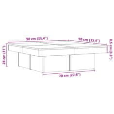 Vidaxl Konferenčný stolík staré drevo 90x90x28 cm kompozitné drevo