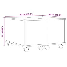 Vidaxl Konferenčný stolík staré drevo 60x60x38 cm kompozitné drevo