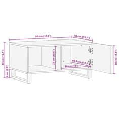 Vidaxl Konferenčný stolík, čierny 80x50x40 cm, mangový masív