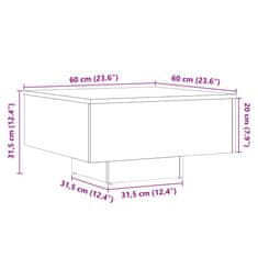 Vidaxl Konferenčný stolík staré drevo 60x60x31,5 cm kompozitné drevo