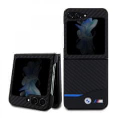 Bmw Zadný kryt M PU Carbon Blue Line pre Samsung Galaxy Z Flip 5 Black