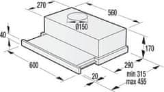 Gorenje Výsuvný odsavač par BHP62CLB