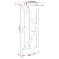 Vidaxl Posuvné dvere so sadou kovania 85x210 cm borovicový masív