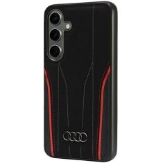 Audi AUDI ORIGINÁLNA KOŽA MAGSAFE S24 S921 ČIERNO-ČERVENÉ/ČIERNO-ČERVENÉ PEVNÉ PUZDRO AU-TPUPCS24-R8/D3-RD