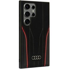 Audi AUDI ORIGINÁLNA KOŽA MAGSAFE S24 ULTRA S928 ČIERNO-ČERVENÉ/ČIERNO-ČERVENÉ PEVNÉ PUZDRO AU-TPUPCS24U-R8/D3-RD