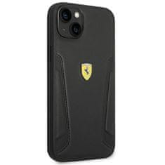 Ferrari PEVNÉ PUZDRO FERRARI FEHCP14MRBUK IPHONE 14 PLUS / 15 PLUS 6,7" ČIERNO/ČIERNE KOŽENÉ STRANY PEČIATKY