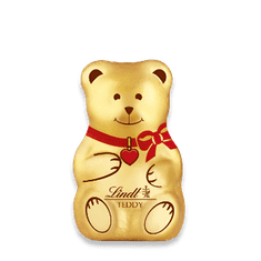 LINDT Zlatý Medvedík TEDDY (chlapček & dievčatko) v kabáte, mliečna čokoláda 40 g