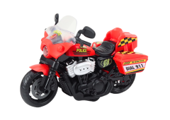 Lean-toys Policajný motocykel 1:10 Svetlá Zvuky Biela Červená