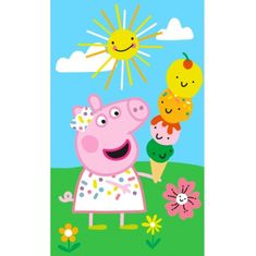 Carbotex Uterák na ruky Peppa Pig Summer Time, uterák na tvár, uterák 30x50 cm