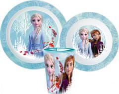 Stor Jedálenský set Disney Frozen, mikro plastový set, s pohárom 260 ml