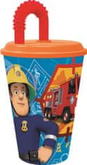 Stor Pohár na slamku Fireman Sam Rescue Mission, plastový 430 ml