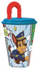 Stor Paw Patrol All Right pohárik so slamkou, plast 430 ml