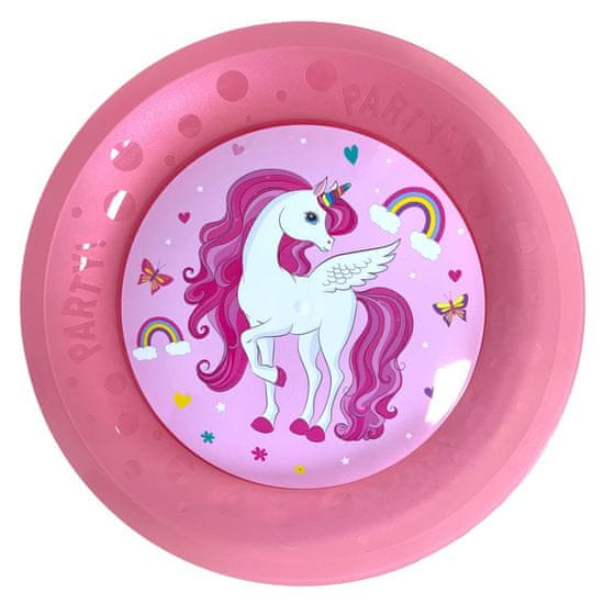 Unicorn Mikroprémiový plastový jedálenský tanier Unicorn Rainbow Colors 21 cm