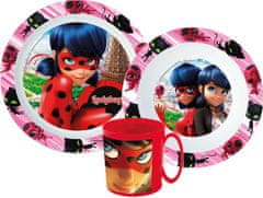 Stor Jedálenská súprava Miraculous Ladybug, mikro plastová súprava s hrnčekom 350 ml