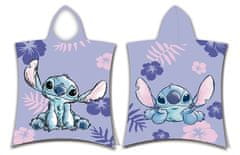 Jerry Fabrics Disney Lilo a Stitch Purple plážová osuška pončo 50x115 cm