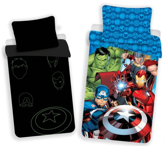 Jerry Fabrics Súprava obliečok Avengers Assemble Glow in the Dark 140×200cm, 70x90cm