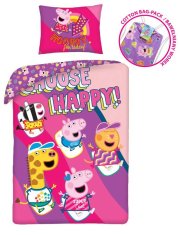 Halantex Prikrývka na posteľ Peppa Pig Happy 140×200 cm, 70×90 cm