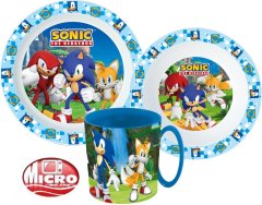 Stor Jedálenský set Sonic the Hedgehog, mikro plastový set s hrnčekom 350 ml