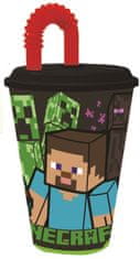 Stor Pohár na slamku na Minecraft Steve's Journey, plastový 430 ml