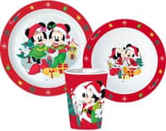 Stor Vianočná súprava Disney Minnie a Mickey, mikro plastová súprava, s pohárom 260 ml