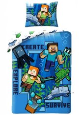 Halantex Minecraft obliečka na posteľnú bielizeň Atlantis 140×200cm, 70×90 cm