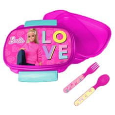 GIM Sendvičový box Barbie Love + súprava príborov