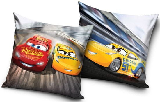 Carbotex Dekoračná obliečka na vankúš Disney Cars Race 40x40 cm Velúr