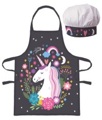 BrandMac 2-dielna súprava detskej zástery Unicorn Bouquet