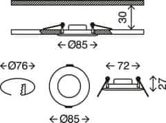 BRILONER BRILONER LED vstavané svietidlo, priemer. 8,5 cm, 5 W, matný nikel IP44 BRI 7113-412