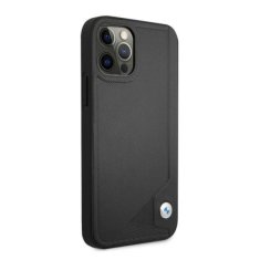 Bmw PUZDRO BMW BMHCP12LRCDPK IPHONE 12 PRO MAX 6,7" ČIERNE/ČIERNE PEVNÉ PUZDRO LEATHER DEBOSS