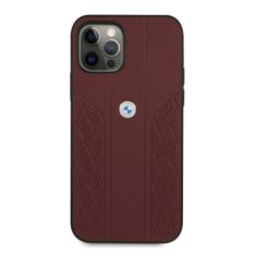 Bmw BMW BMHCP12LRSPPR PUZDRO IPHONE 12 PRO MAX 6,7" ČERVENÉ/ČERVENÉ PEVNÉ PUZDRO LEATHER CURVE PERFORATE