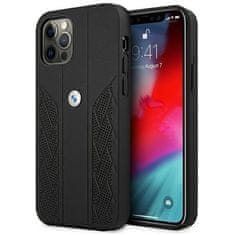 Bmw ETUI BMW BMHCP12LRSPPK IPHONE 12 PRO MAX 6,7" CZARNY/BLACK HARDCASE LEATHER CURVE PERFORATE