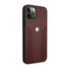 Bmw BMW BMHCP12LRSPPR PUZDRO IPHONE 12 PRO MAX 6,7" ČERVENÉ/ČERVENÉ PEVNÉ PUZDRO LEATHER CURVE PERFORATE