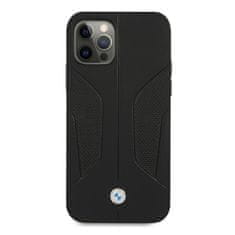 Bmw BMW BMHCP12LRSCSK PUZDRO IPHONE 12 PRO MAX 6,7" ČIERNE/ČIERNE PEVNÉ PUZDRO KOŽENÉ PERFOROVANÉ STRANY