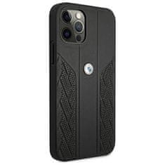 Bmw ETUI BMW BMHCP12LRSPPK IPHONE 12 PRO MAX 6,7" CZARNY/BLACK HARDCASE LEATHER CURVE PERFORATE