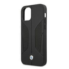 Bmw BMW BMHCP12LRSCSK PUZDRO IPHONE 12 PRO MAX 6,7" ČIERNE/ČIERNE PEVNÉ PUZDRO KOŽENÉ PERFOROVANÉ STRANY