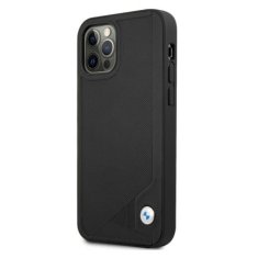 Bmw PUZDRO BMW BMHCP12MRCDPK IPHONE 12/12 PRO 6,1" ČIERNE/ČIERNE PEVNÉ PUZDRO LEATHER DEBOSS