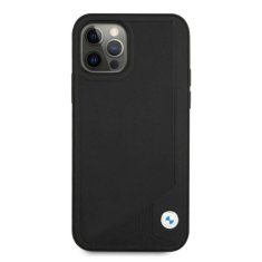 Bmw PUZDRO BMW BMHCP12MRCDPK IPHONE 12/12 PRO 6,1" ČIERNE/ČIERNE PEVNÉ PUZDRO LEATHER DEBOSS