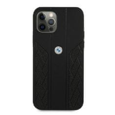 Bmw ETUI BMW BMHCP12MRSPPK IPHONE 12/12 PRO 6,1" CZARNY/BLACK HARDCASE LEATHER CURVE PERFORATE