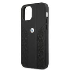 Bmw ETUI BMW BMHCP12MRSPPK IPHONE 12/12 PRO 6,1" CZARNY/BLACK HARDCASE LEATHER CURVE PERFORATE