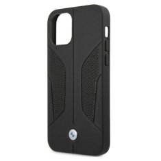 Bmw BMW BMHCP12MRSCSK PUZDRO IPHONE 12/12 PRO 6,1" ČIERNE/ČIERNE PEVNÉ PUZDRO KOŽENÉ PERFOROVANÉ STRANY