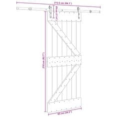 Vidaxl Posuvné dvere so sadou kovania 85x210 cm borovicový masív