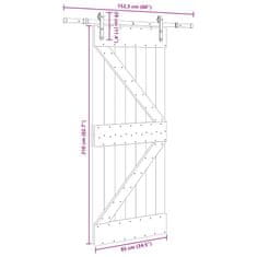 Vidaxl Posuvné dvere so sadou kovania 85x210 cm borovicový masív