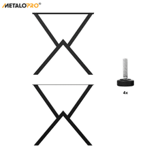 MetaloPro MetaloPro Breda - Stolové Nohy, Práškovaná Oceľ, Moderný Industriálny Minimalistický Dizajn
