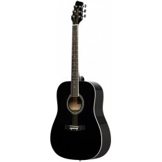 Stagg SA20D LH-BK, akustická gitara typu Dreadnought, ľavoruká