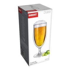 Banquet Poháre dvojstenná na nohe DOBLO 480 ml, súprava 4 ks